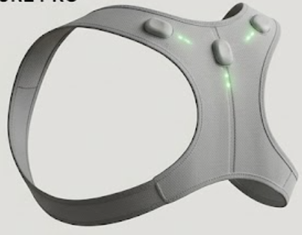 PosturePro wearable trainer with shoulder straps and sensor pads on the back panel